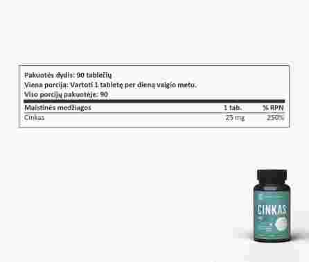 SAPIENS Zinc PRO dengtos tabletės, 90 vnt.