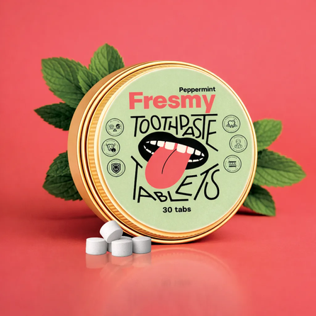 FRESMY pipirmėčių skonio dantų pastos tabletės, 30 vnt.