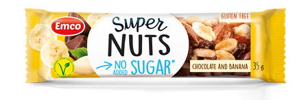 EMCO Super Nuts Chocolate & Banana batonėlis, 35 g