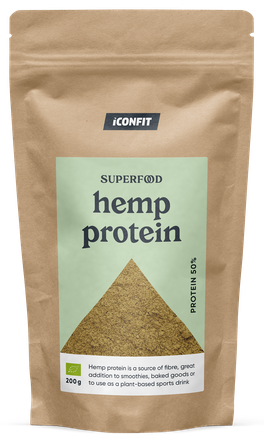 ICONFIT Organic Hemp Protein 50 % milteliai, 200 g