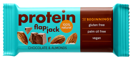 THE BEGINNINGS FlapJacks baltyminis šokolado ir migdolų skonio batonėlis, 60 g