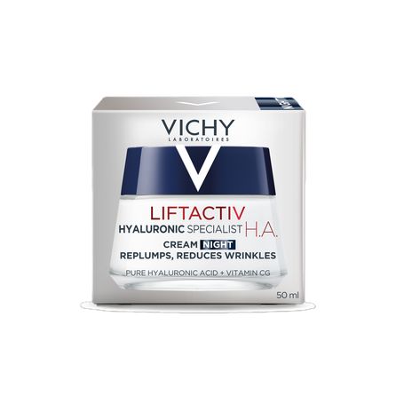 VICHY Lifactiv H.A. Anti-Wrinkle Firming Night veido kremas, 50 ml