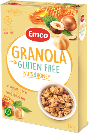 EMCO Granola Honey Nuts dribsniai, 340 g