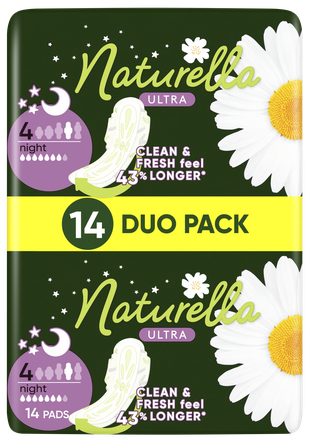 NATURELLA  nakčiai skirti higieniniai paketai, 14 vnt.