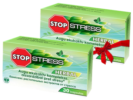 STOP STRESS STOP STRESS herbal kapsulės, 30 vnt.