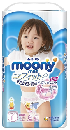 MOONY Airfit L 9-14 kg sauskelnės, 44 vnt.