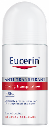 EUCERIN 48 val. jautriai odai rutulinis antiperspirantas, 50 ml