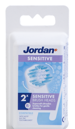JORDAN Sensitive elektrinių dantų šepetėlių galvutės, 2 vnt.