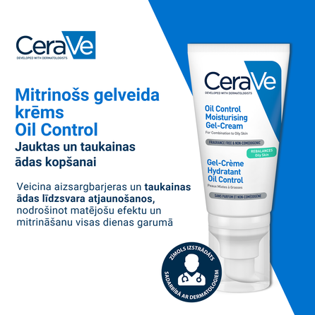 CERAVE Oil Control Moisturising veido kremas, 52 ml