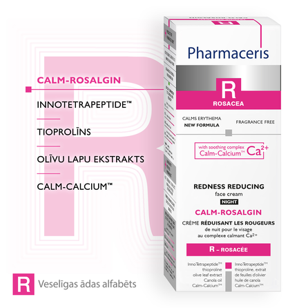PHARMACERIS R Calm-Rosalgin Night veido kremas, 30 ml