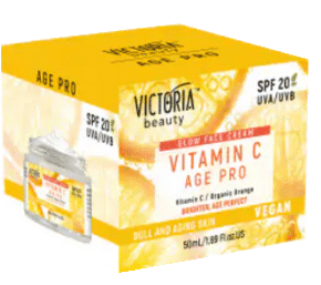 VICTORIA BEAUTY Age Pro SPF šviesinamasis su vitaminu C veido kremas, 50 ml