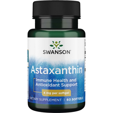 SWANSON Astaksantinas (Natūralus) 4 Mg, ląstelių apsaugai nuo oksidacinio streso, kapsulės, 60 vnt.