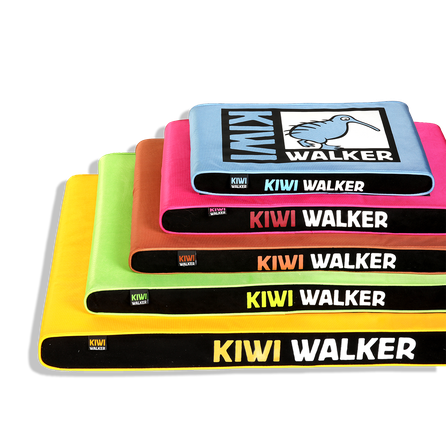 KIWI WALKER ortopedinis ir lengvai prižiūrimas, oranžinis/juodas, L gyvūnų guolis, 1 vnt.