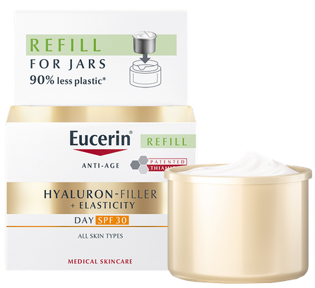 EUCERIN Hyaluron Filler + Elasticity, SPF 30, Refill veido kremas, 50 ml