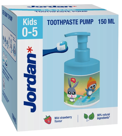 JORDAN Kids Pump (0-5) dantų pasta, 150 ml