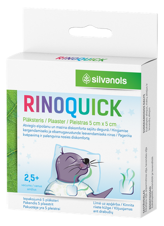 RINOQUICK kvėpavimą lengvinantys tvarstis, 5 vnt.