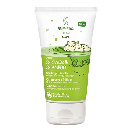 WELEDA Kids Lively Lime šampūnas ir kūno prausiklis, 150 ml
