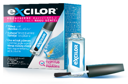 EXCILOR EXCILOR SOLUTION, teptukas nagų grybeliui gydyti priešgrybelinė nagų priemonė, 3.3 ml