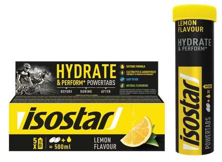 ISOSTAR Hydrate & Perform citrinos skonio šnypščiosios tabletės, 10 vnt.