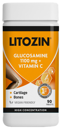 LITOZIN Glucosamine 1100mg+Vit C  kapsulės, 90 vnt.