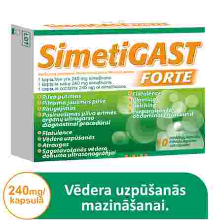 SIMETIGAST minkštos gelio kapsulės, 10 vnt.