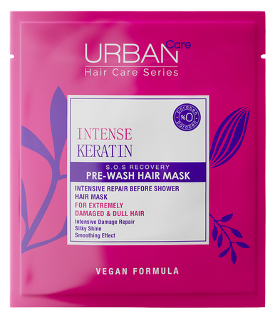 URBAN CARE Intense Keratin Pre-Wash plaukų kaukė, 50 ml