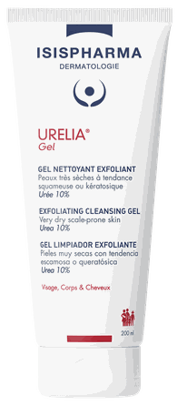 ISISPHARMA Urelia Gel 10 % labai sausai ir pleiskanojančiai veido ir kūno odai prausiklis, 200 ml