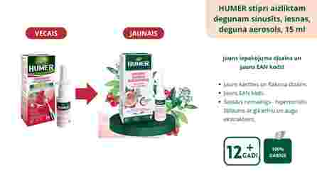 HUMER hipertoninis jūros vanduo labai užgulusiai nosiai purškiklis, 15 ml