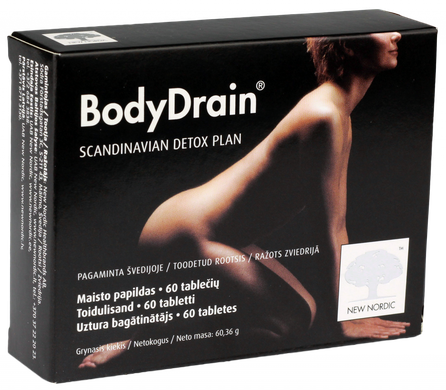 NEW NORDIC Body Drain tabletės, 60 vnt.