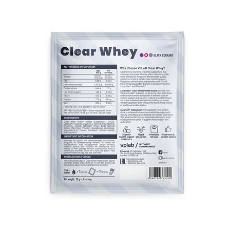 VPLAB Clear Whey Black Currant milteliai, 25 g