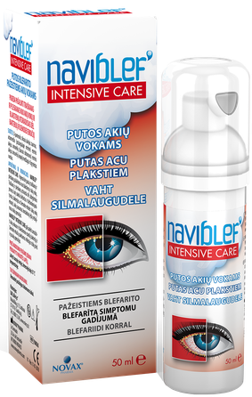 NAVIBLEF sausoms akims, alergijoms ar po akių operacijų akių priežiūros putos, 50 ml