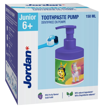 JORDAN Kids Pump (6-12) dantų pasta, 150 ml