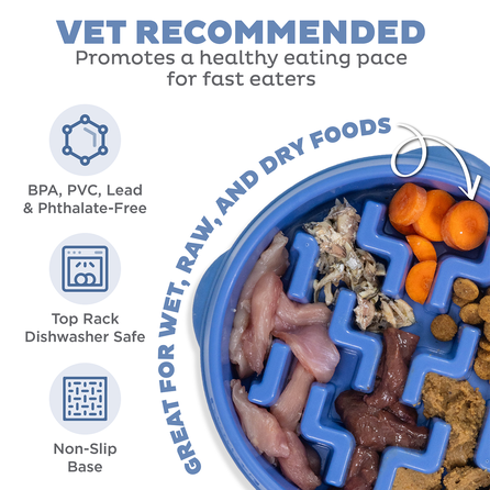 OUTWARD HOUND Fun Feeder Notch, mėlynas, L dubenėlis, 1 vnt.