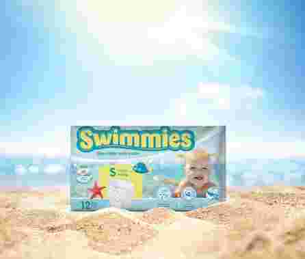 MOLTEX Swimmies S ( 4-9 Kg) sauskelnės, 12 vnt.