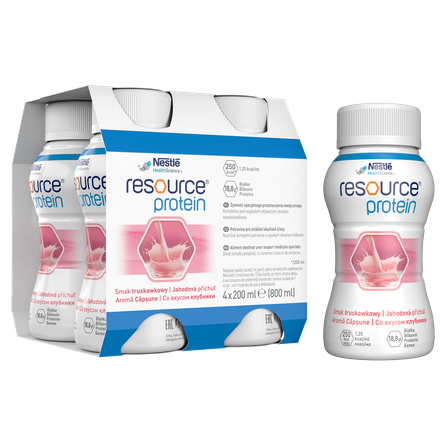 NESTLE  Resource Protein braškių skonio gėrimas, 4 vnt.