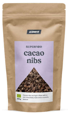 ICONFIT Organic Raw Cacao trupiniai, 200 g