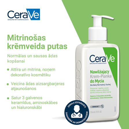 CERAVE Moisturising With Ceramides valomasis kremas, 236 ml