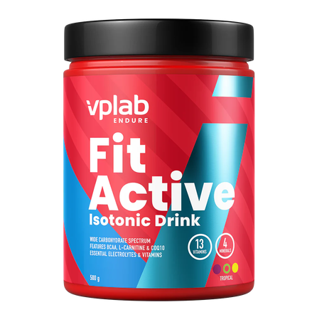 VPLAB FitActive izotoninis gėrimas, tropinių vaisų skonio,  milteliai, 500 g