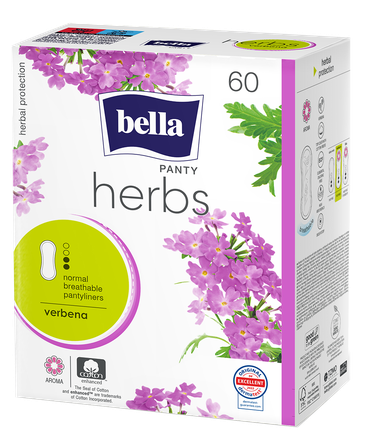 BELLA Panty Herbs Verbena įklotai, 60 vnt.