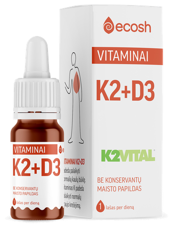 ECOSH Vitaminai K2+D3 aliejus, 10 ml