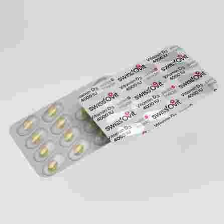 SWISS OVIT  Vitaminas D3 4000 IU minkštos gelio kapsulės, 30 vnt.