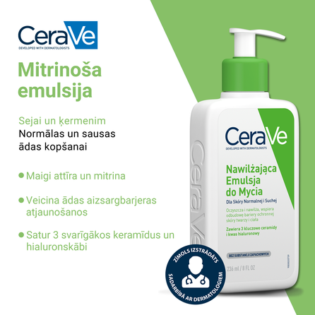 CERAVE For Face And  Body Hydrating With Ceramides valomasis kremas, 236 ml