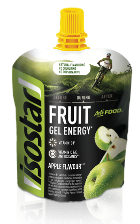 ISOSTAR Actifood obuolių skonio gelis, 90 g