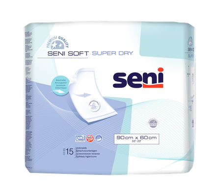 SENI Soft Super Dry (60x90 cm) sugeriantys paklotai, 15 vnt.