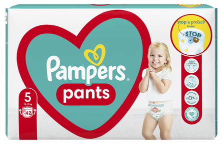 PAMPERS Maxi Pack 5 (12-17 kg) sauskelnės, 42 vnt.