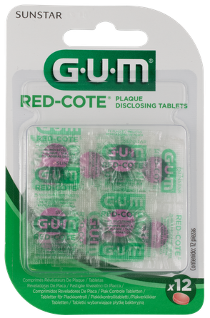 GUM Red-Cote dantų apnašoms šalinti tabletės, 12 vnt.