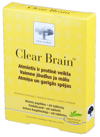 NEW NORDIC Clear Brain tabletės, 60 vnt.