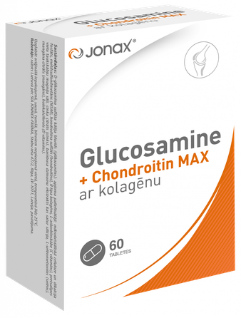 JONAX Glucosamine + Chondroitin MAX su kolagenu tabletės, 60 vnt.