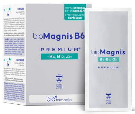 BIOFARMACIJA Biomagnis B6 Premium milteliai, 28 vnt.