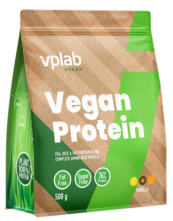 VPLAB Vegan Protein Vanilla veganiškas proteinas milteliai, 500 g